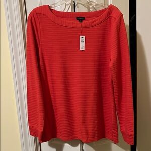 NWT Talbot’s orange knit long sleeve top - size L